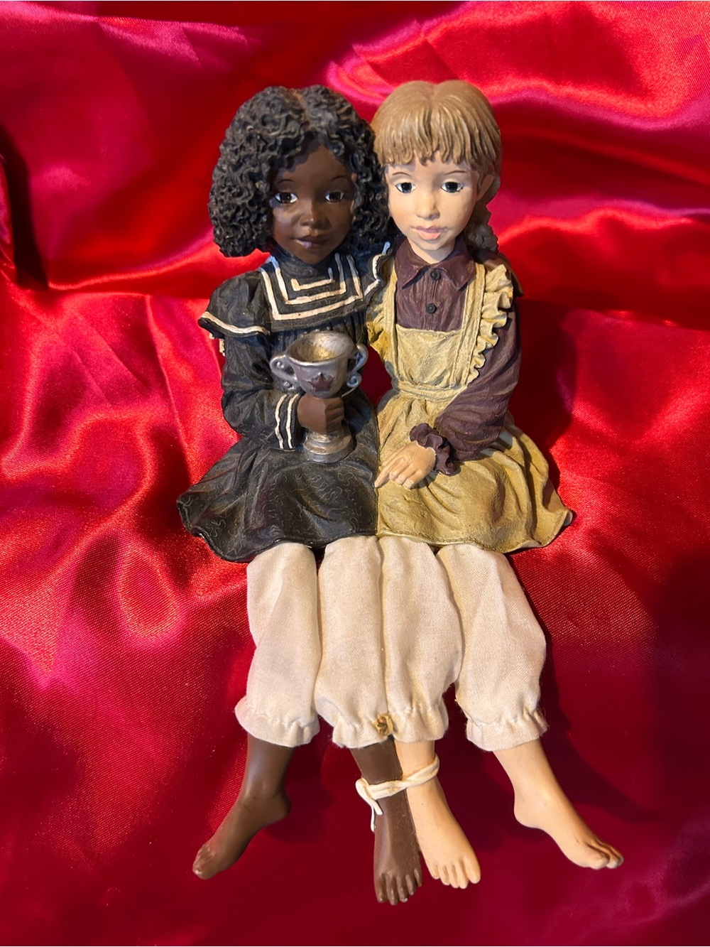 Daddy’s Figurine’s Doll Set in Black, Tan and Cream - Decorative Kids Toy